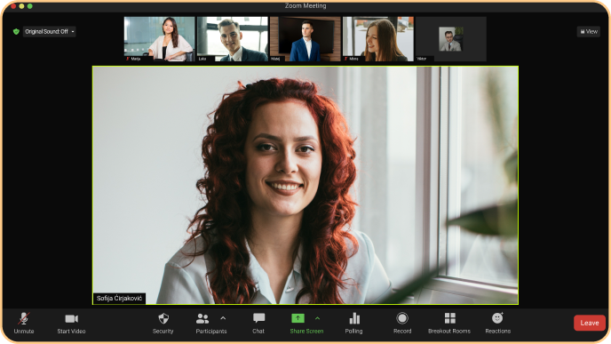 Sofija Ćirjaković na Zoom webinaru